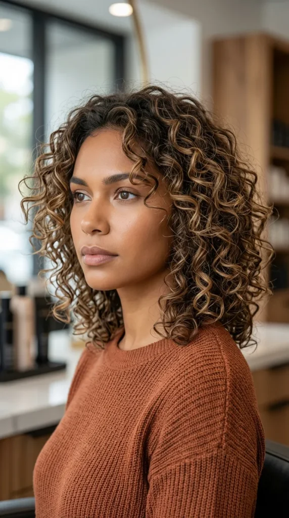 Curly Medium Layered Hair