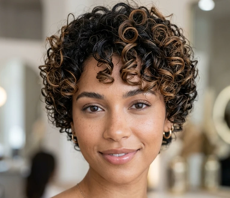 Curly Pixie Haircuts for Round Faces
