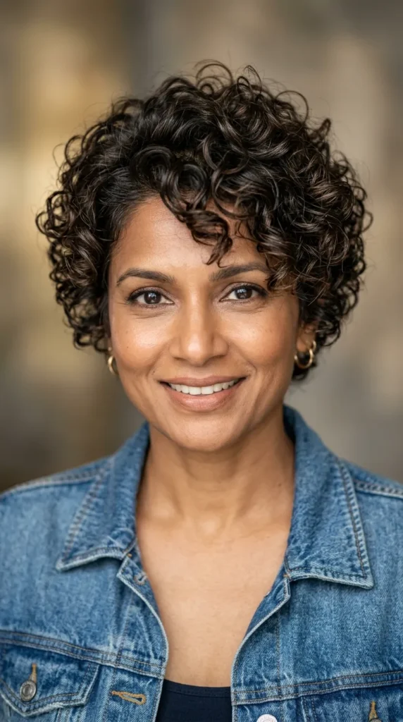 Curly Pixie for Women Over 40