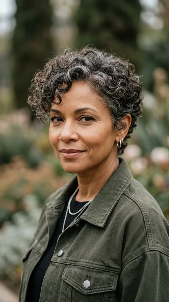 Curly Pixie for Women Over 50
