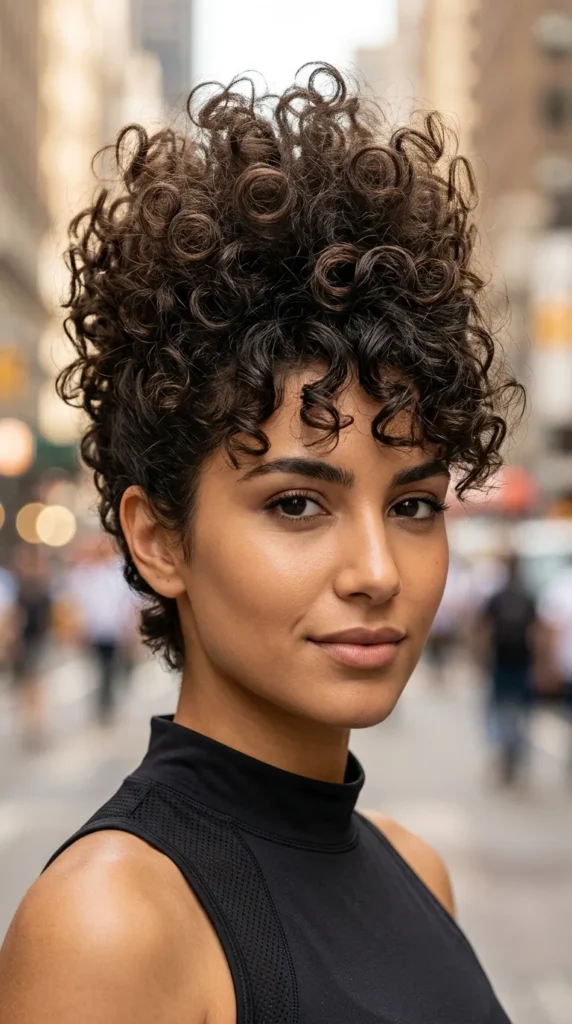 Curly Pixie with Extra Height on Top