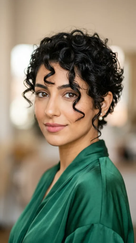Curly Pixie with Face-Framing Curls