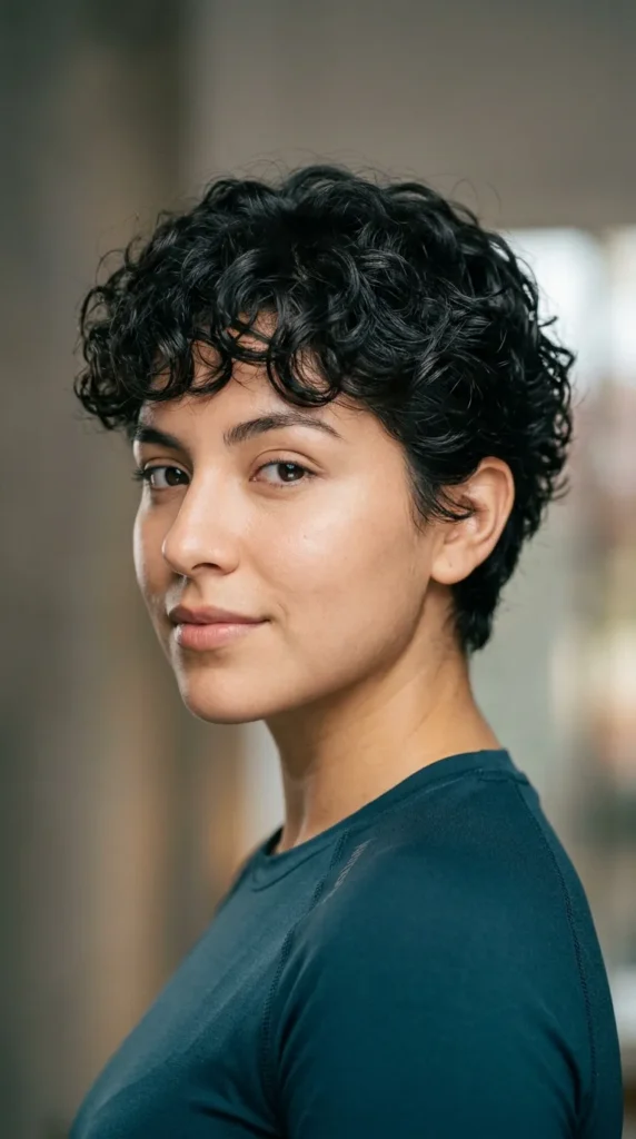 Curly Pixie with Invisible Layers