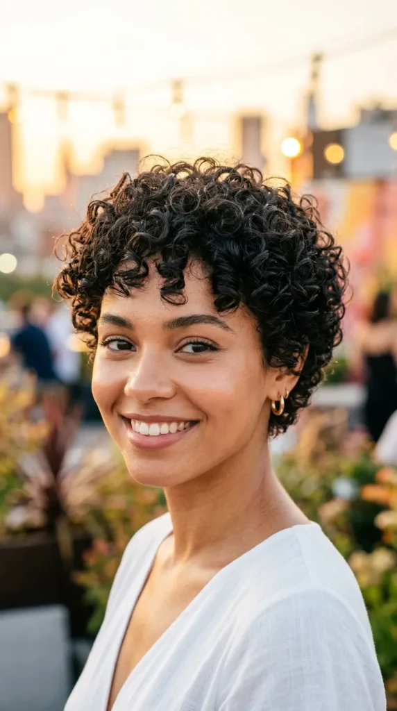 Curly Pixie with Rounded Layers