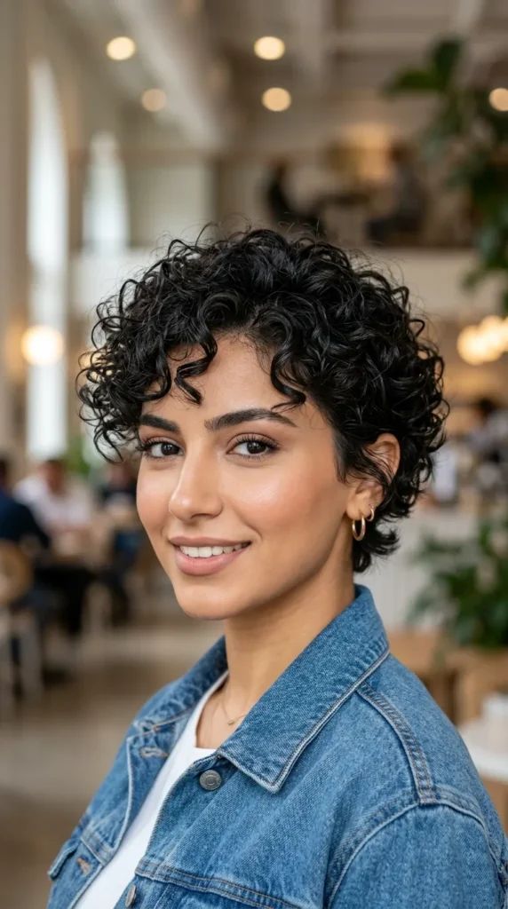 Curly Pixie with Soft Tapered Ends