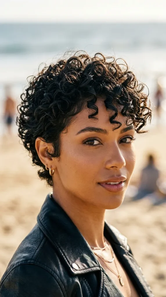 Curly Pixie with Textured Layers