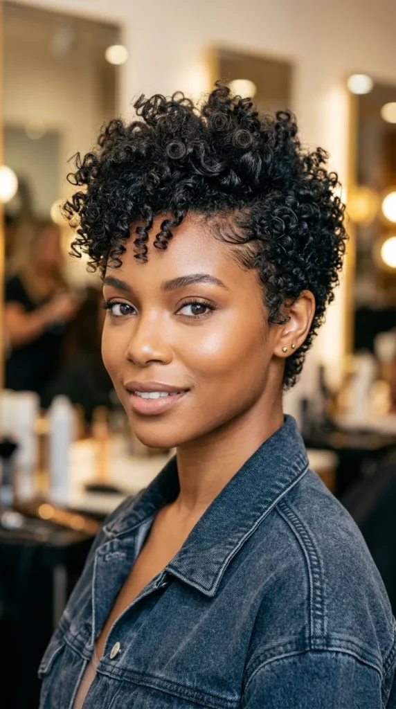 Curly Pixie with Textured Top