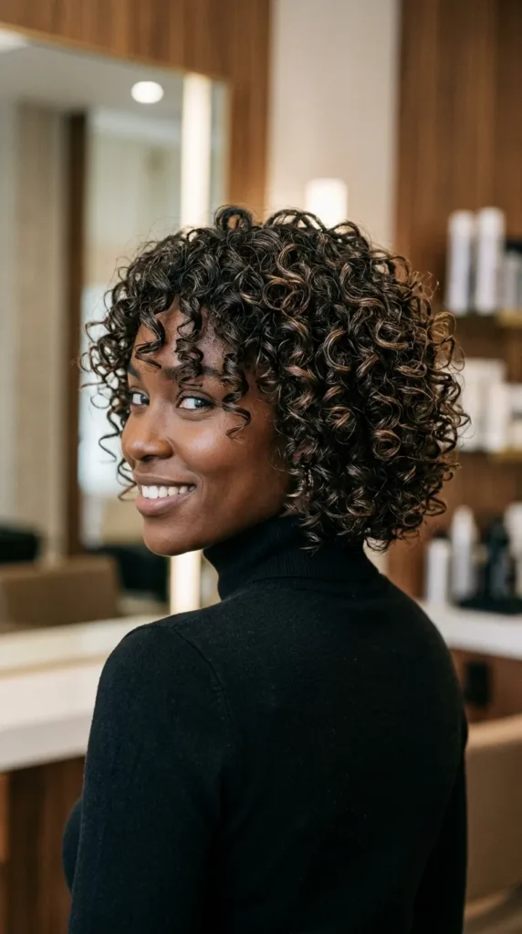 Curly Short Layered Bob for Defined Curls