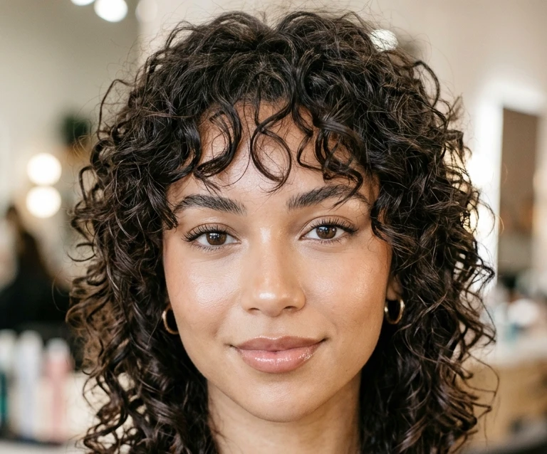 Curly Wolf Cut for Women