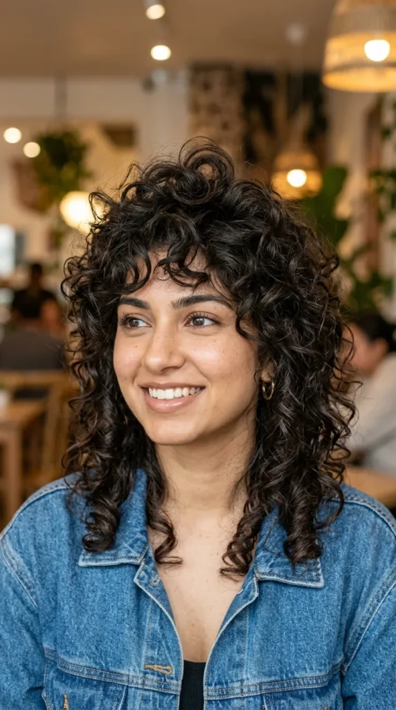 Curly Wolf Cut with Lifted Crown