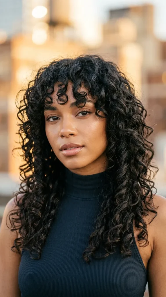 Curly Wolf Cut with Long Layers