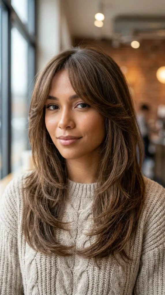 Curtain Bangs for Thin Hair with Long Layers