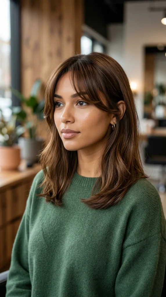 Curtain Bangs on Medium-Length Hair