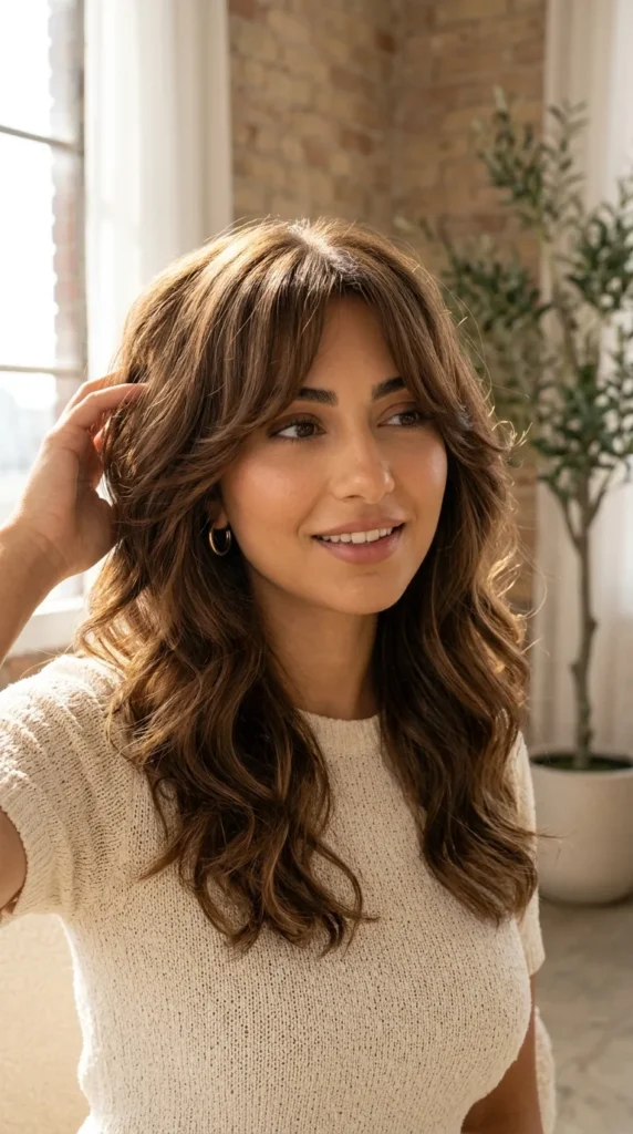 Curtain Bangs with Soft Waves