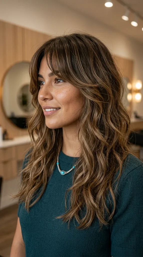 Curtain Bangs with Textured Layers
