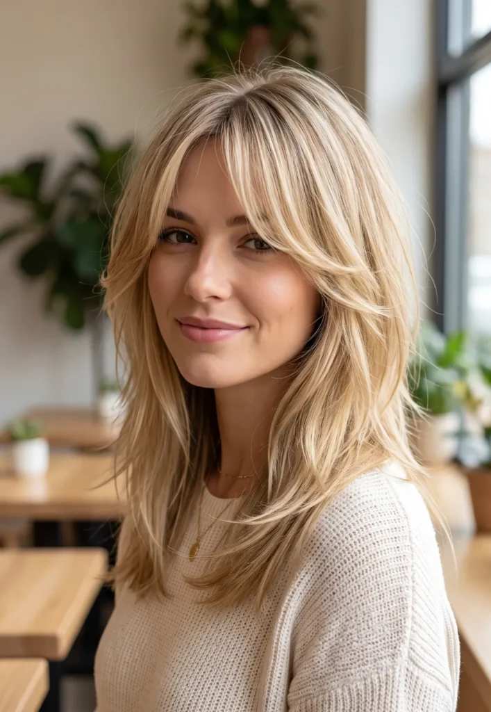 Curtain Fringe with Layers for Thin Hair