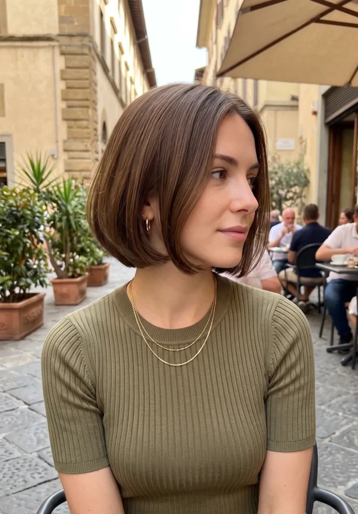Curved Italian Bob with Rounded Shape