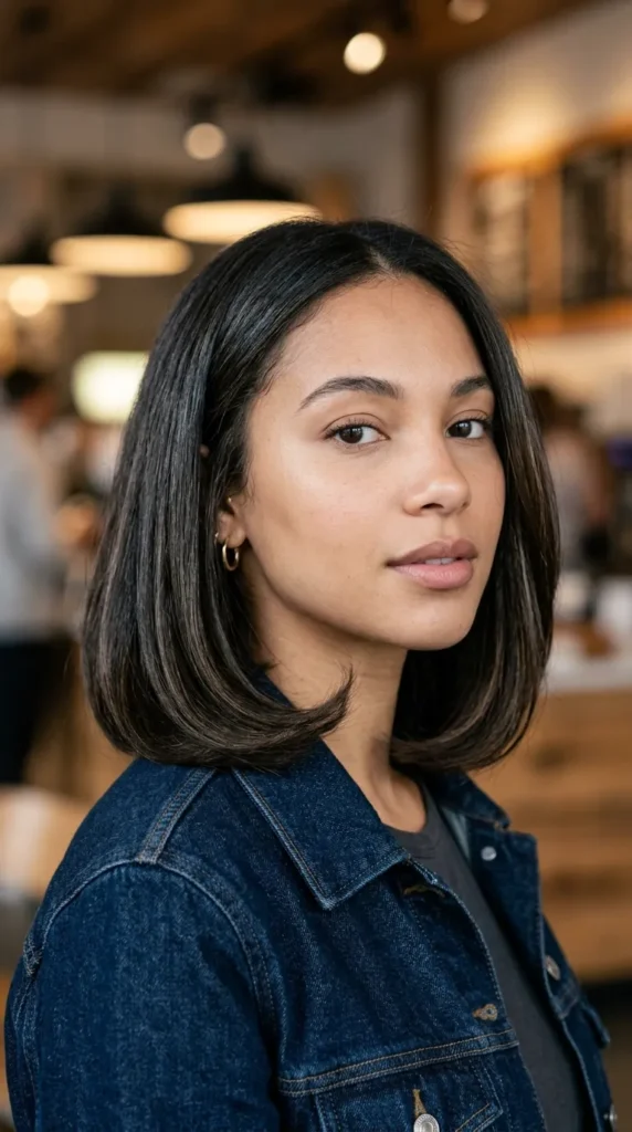 Curved Lob for Thin Hair
