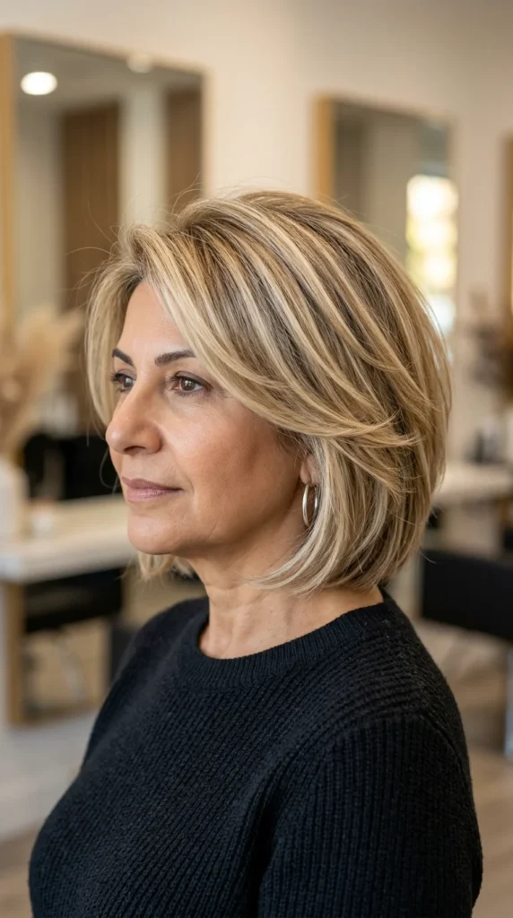 Dimensional Blonde Bob with Layers