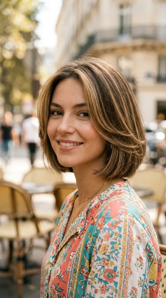 Dimensional Bob for Oval Face Highlights