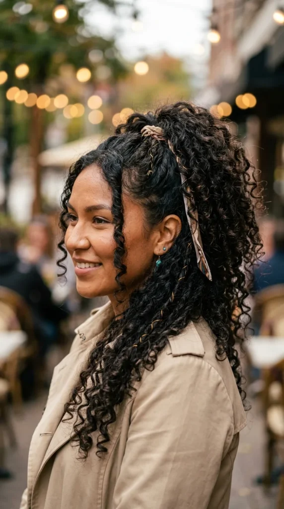 Disco-Inspired Curly Ponytail