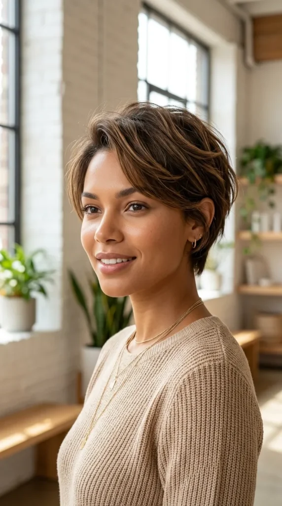 Ear-Length Short Layered Pixie Bob