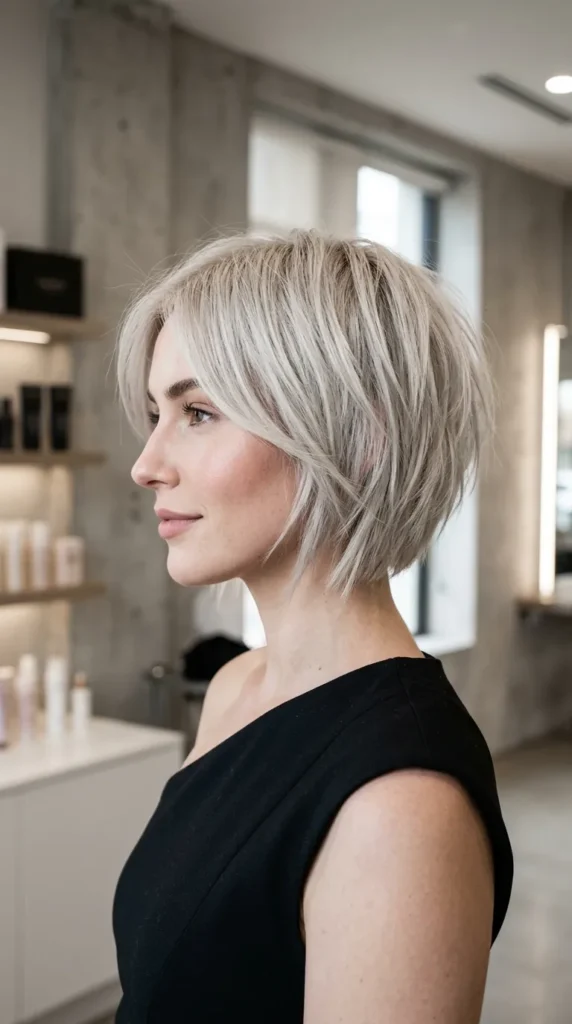 Edgy Razor Short Layered Bob