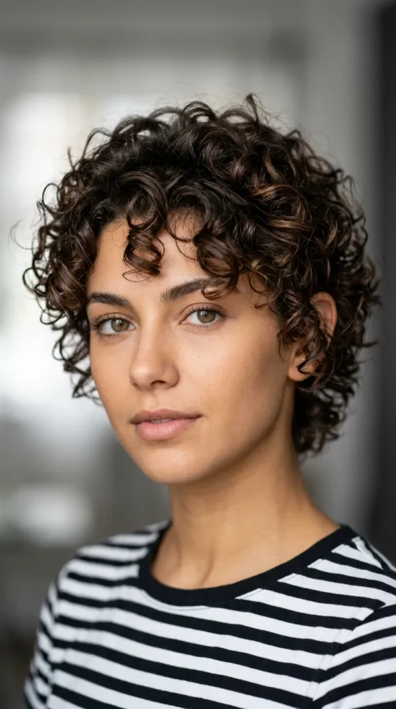 Effortless Curly Pixie with Natural Bounce