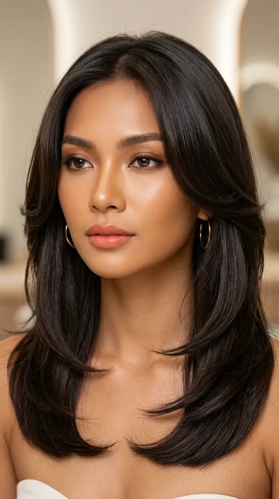 Elegant Medium Layered Hairstyle