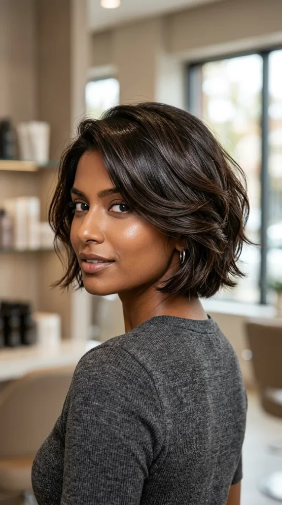 Espresso Brown Short Layered Bob