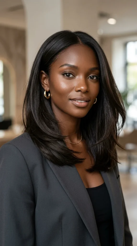 Espresso Brown Straight Hair with Invisible Layers