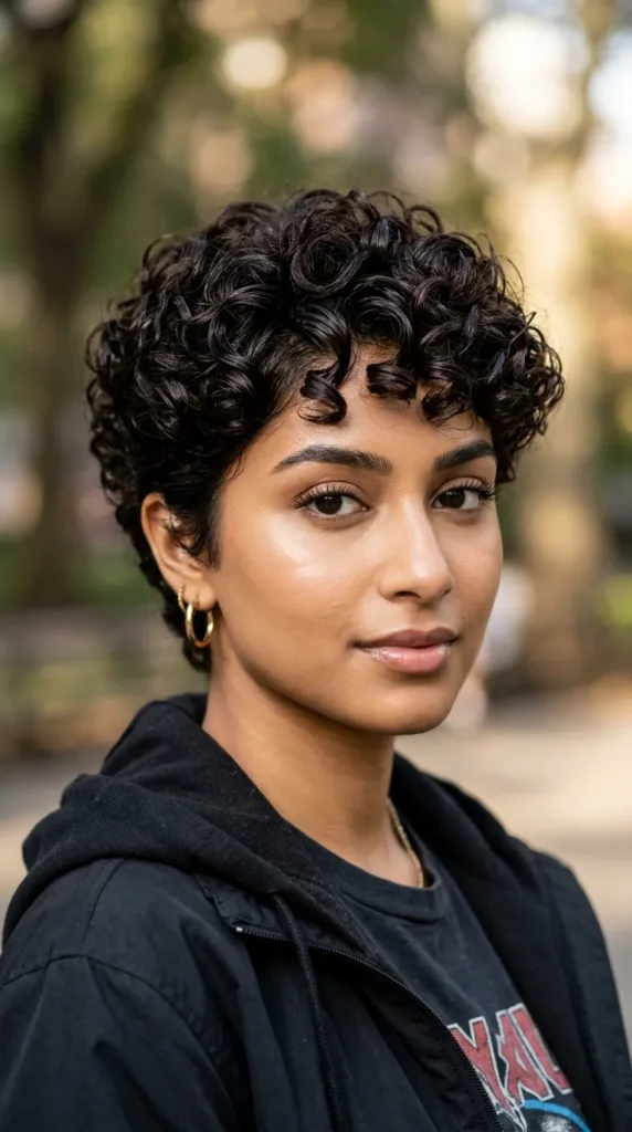 Espresso Curly Pixie Cut