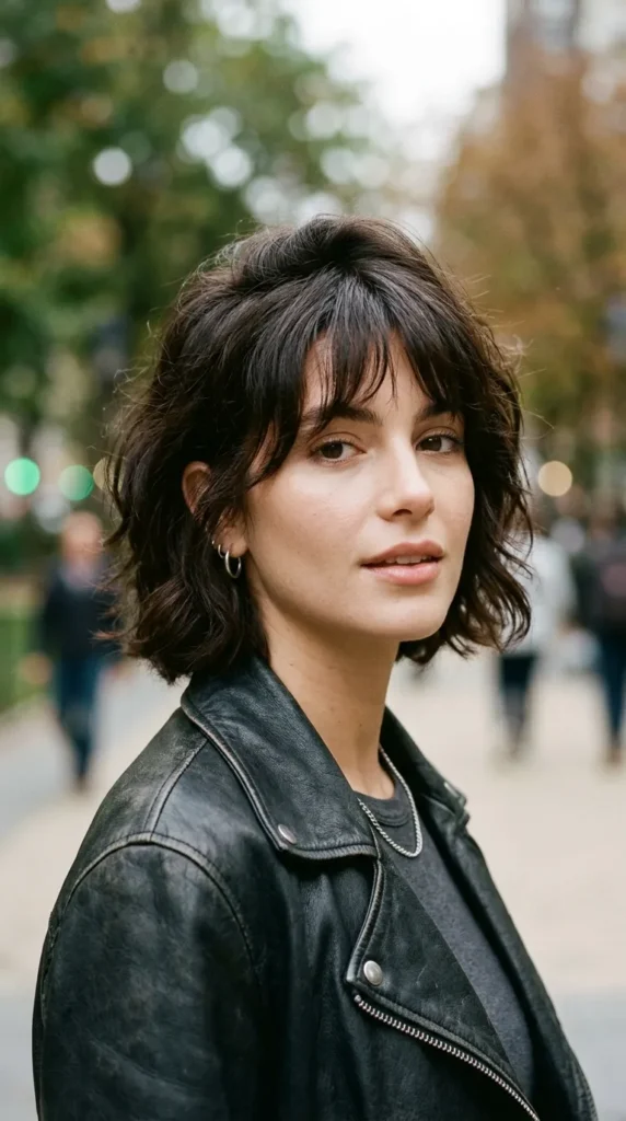 Espresso Italian Bob with Wispy Bangs