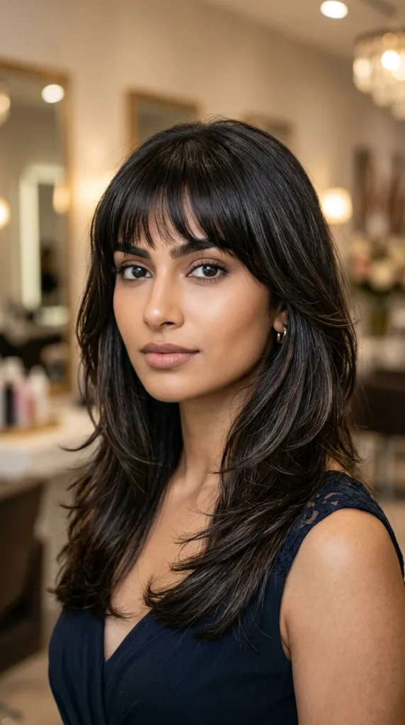 Eyebrow-Grazing Bangs with Soft Layers