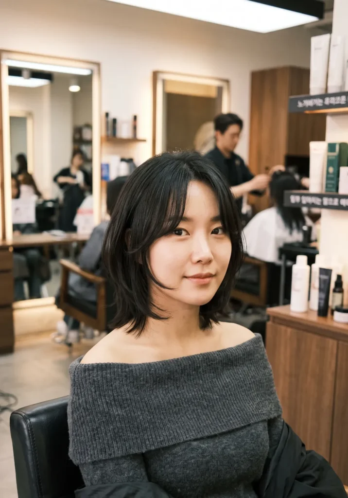 Face-Framing Korean Layered Bob