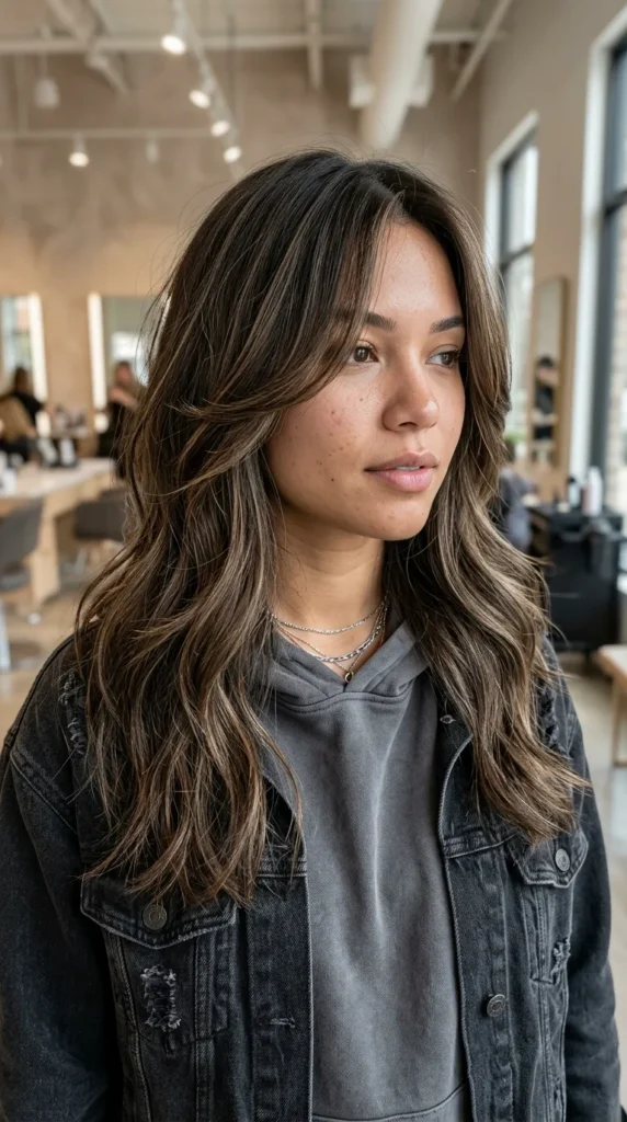 Face-Framing Layers on Long Hair