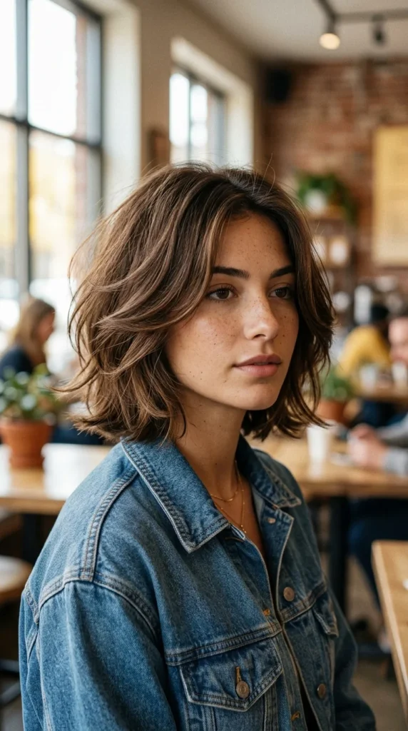 Feathered Bob for Oval Face Layers
