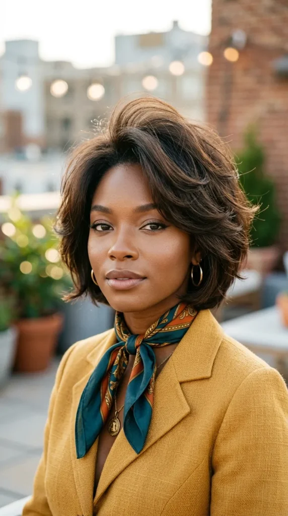 Feathered Bob with Volume