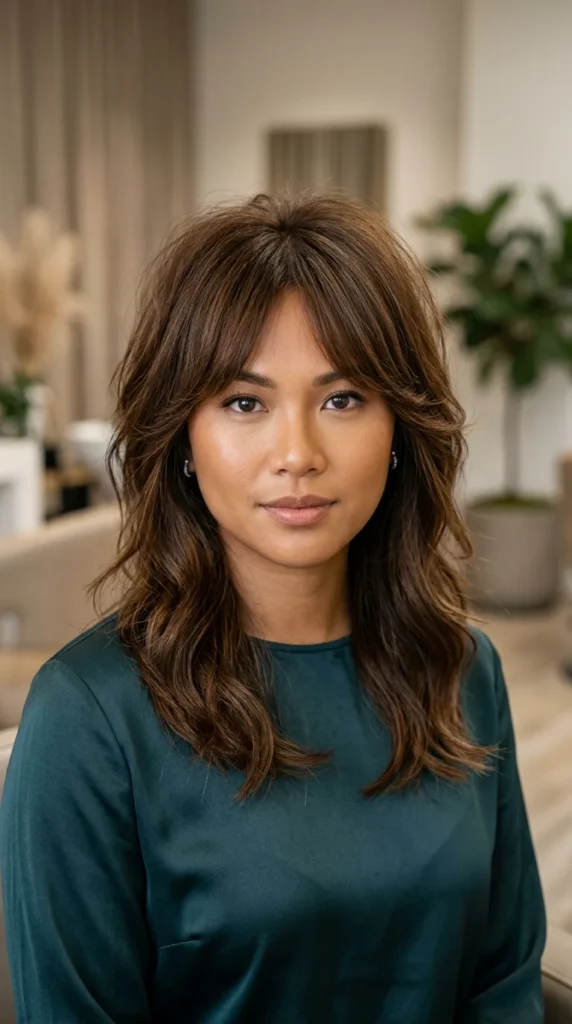 Feathered Crown Layers for Round Face