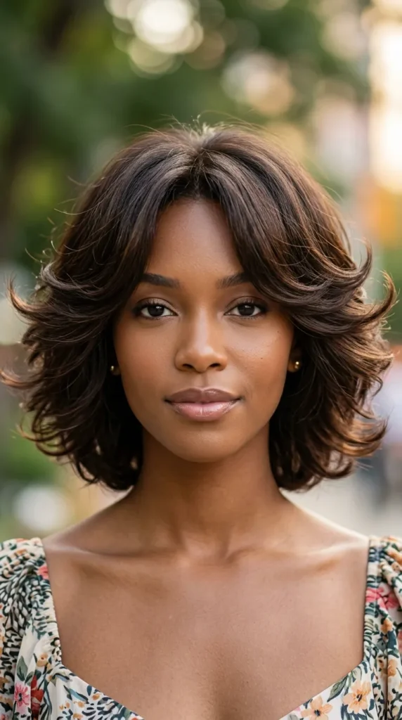 Feathered Haircut for Oval Face