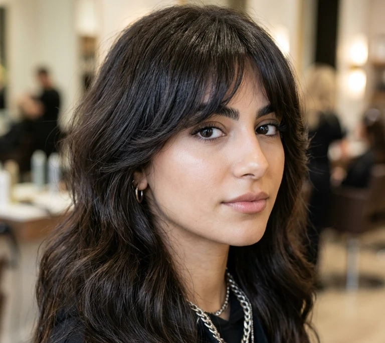 Bangs for Round Face Women