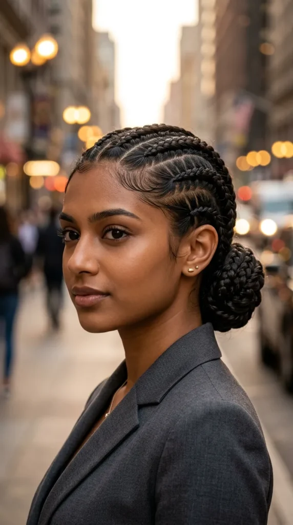 Feed-In Braids into Low Bun