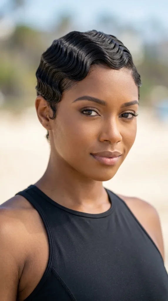 Finger Waves on Pixie Hair