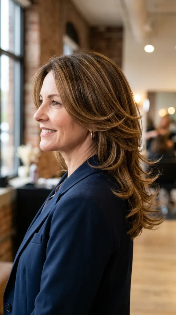 Flicked-Out Medium Layered Hair