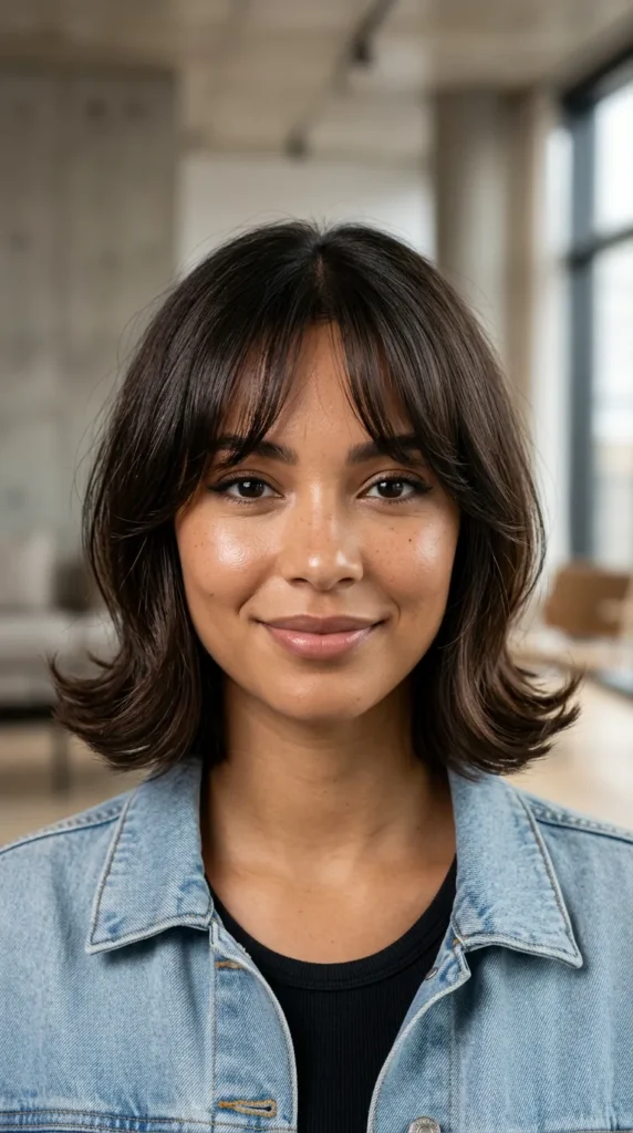 Flipped Italian Bob with Curtain Bangs