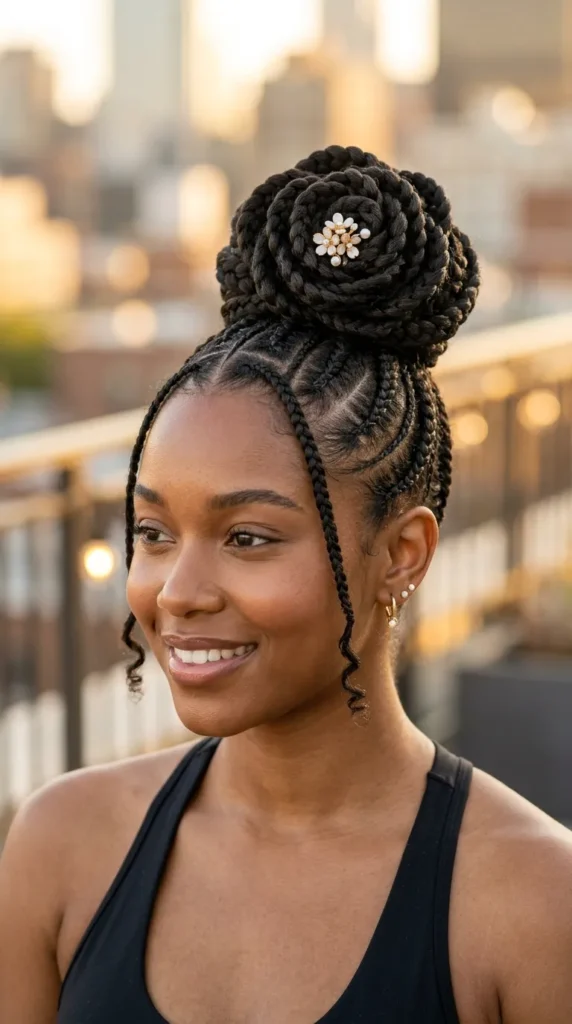 Flower-Inspired Braided Bun
