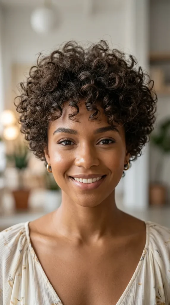 Fluffy Curly Pixie Haircut