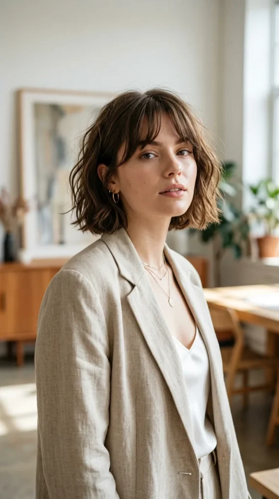 French Bob with Curtain Bangs