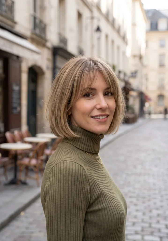 French Bob with Light Layers for Thin Hair