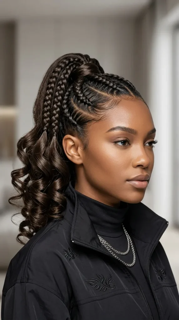 French Curl Braided Ponytail